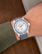 Curved Premium Rubber Strap for Blancpain X Swatch - Antarctic Grey - Wristbuddys