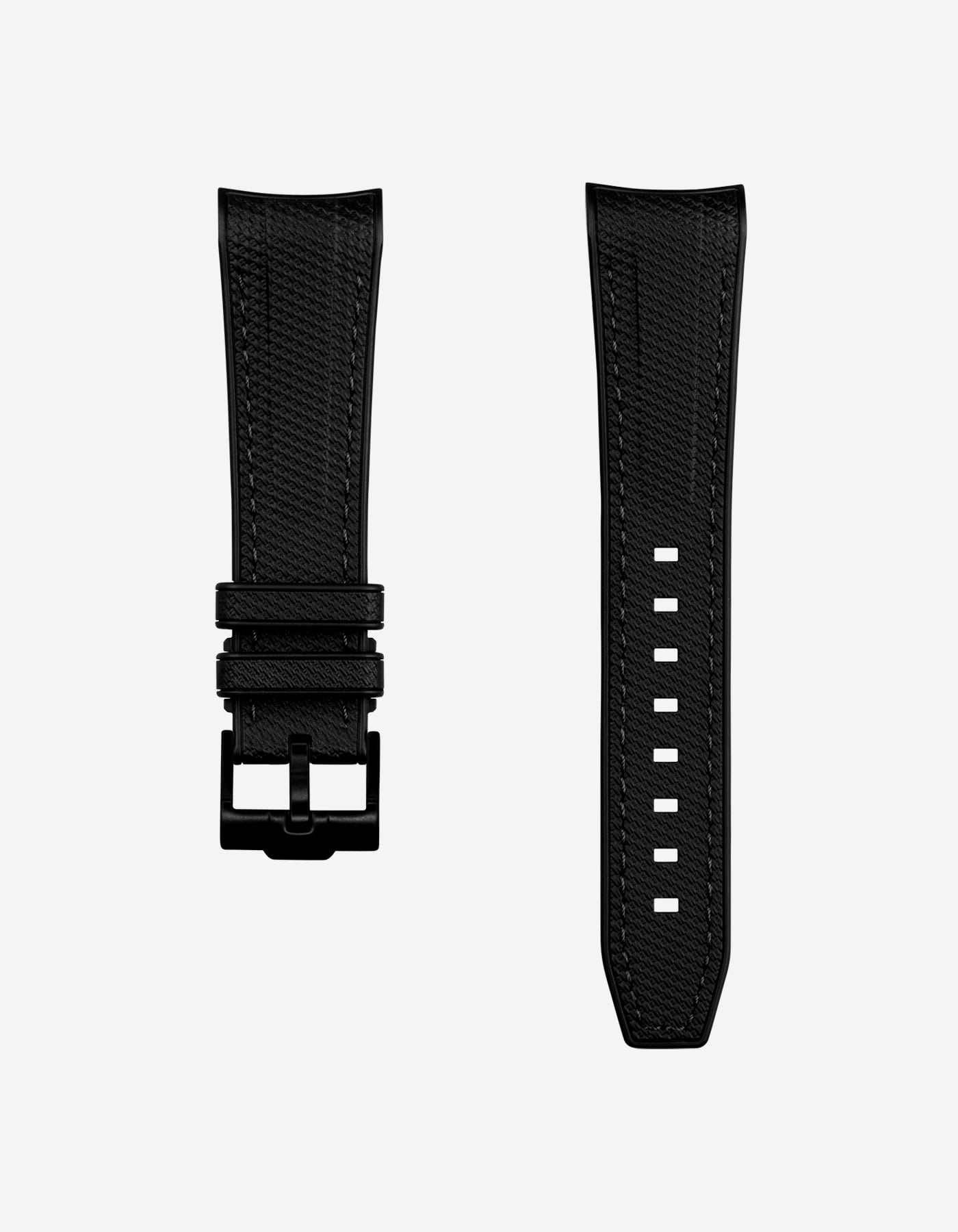 Curved Premium Rubber Strap for Blancpain X Swatch - Black - Wristbuddys