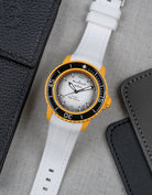 Curved Premium Rubber Strap for Blancpain X Swatch - White - Wristbuddys