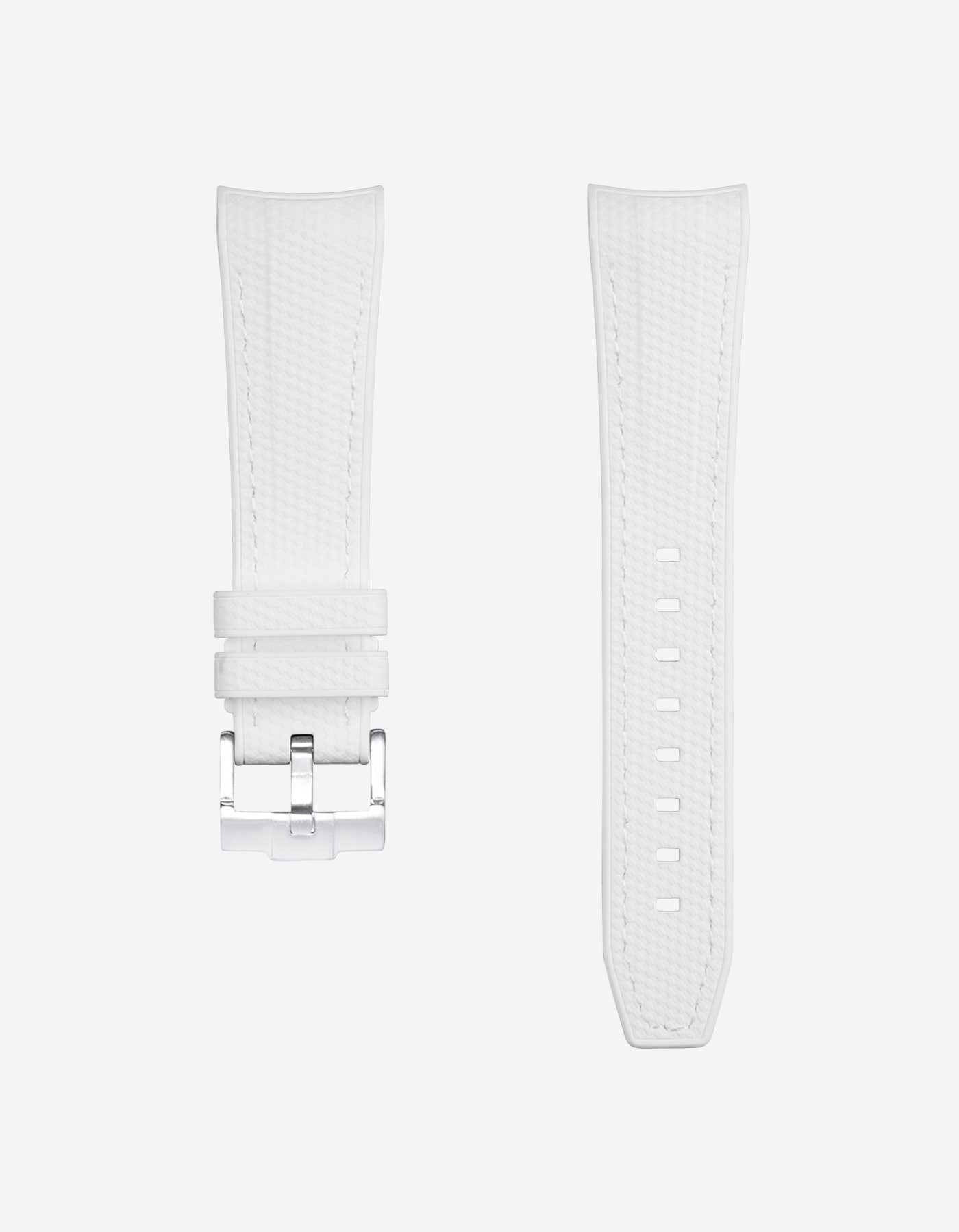 Curved Premium Rubber Strap for Blancpain X Swatch - White - Wristbuddys