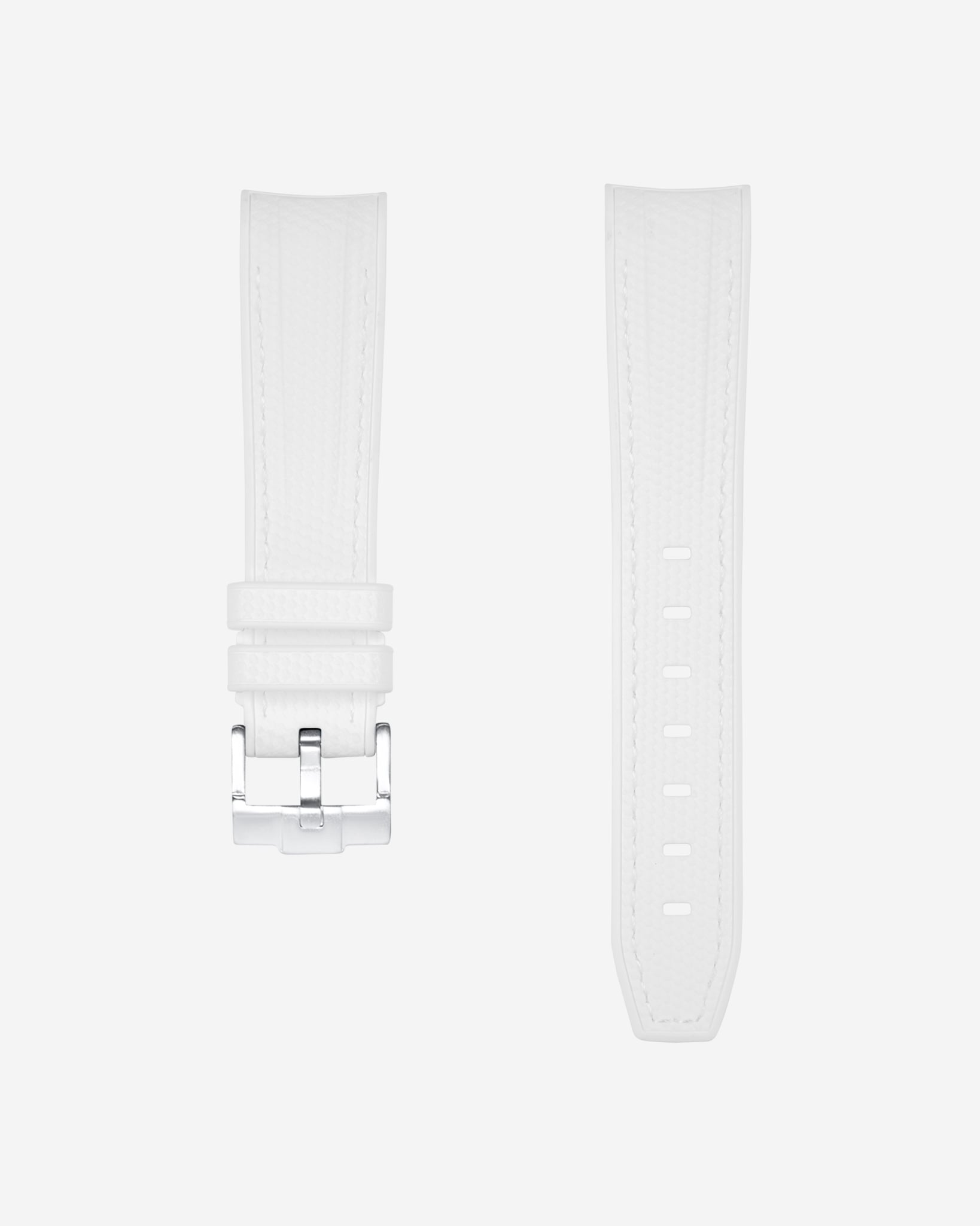 Curved Premium Rubber Strap - White - Wristbuddys