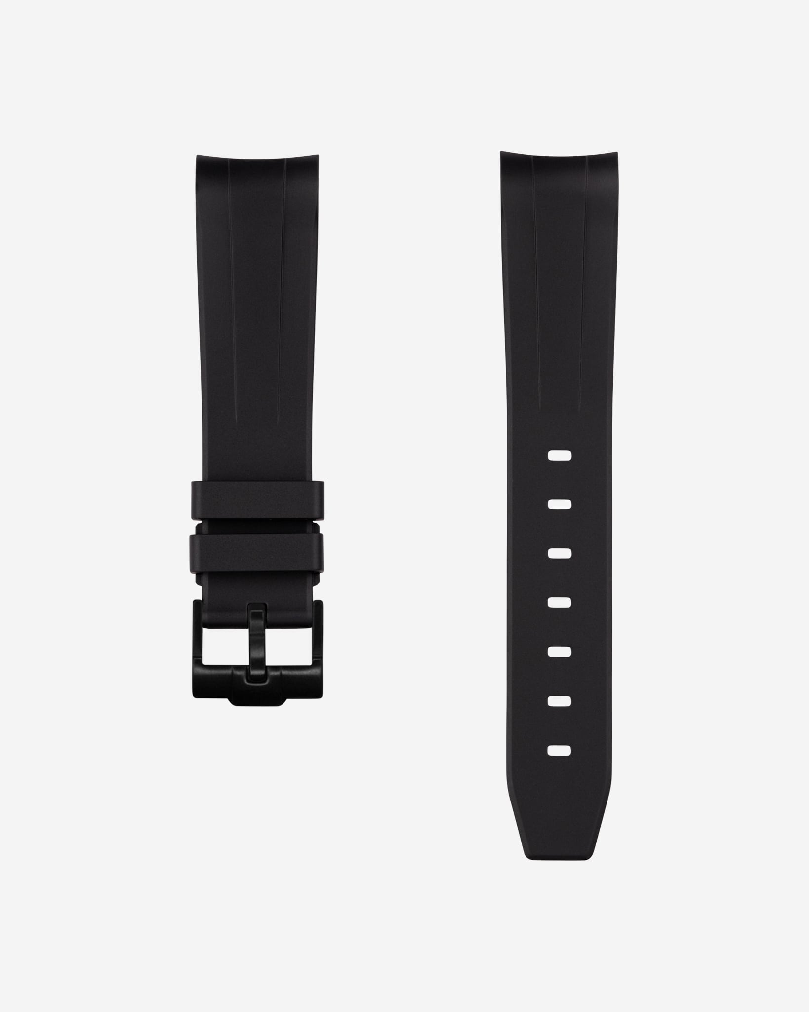 Curved Rubber Strap - Black - Wristbuddys