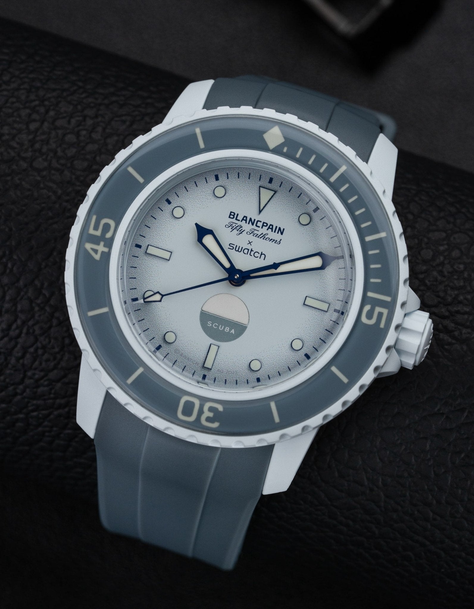 Curved Rubber Strap for Blancpain X Swatch - Antarctic Grey - Wristbuddys