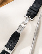 Deployant Clasp Silver on rubber strap