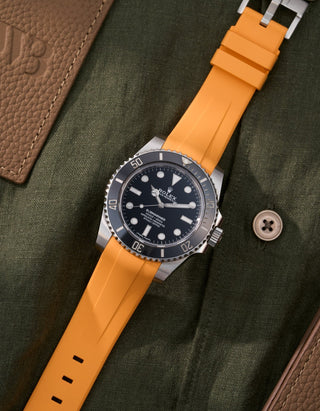 Wristbuddys wrist buddy wristbuddies Rubber Watch Strap watch band watchband klockarmband klockband uhrenband uhranarmband Kautschukband cinturino in gomma montre cinturino per orologio Omega Speedmaster Professional 3861 MoonWatch Rolex Submariner Rolex Sub moonSwatch curved rubber fkm best rubber strap band replacement integrated curved rubber FKM vulcanized best quality strap size lug width 20mm solero orange
