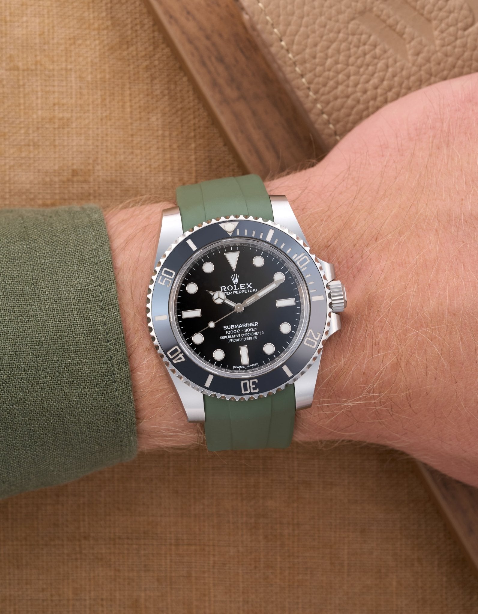 FKM Rubber Strap for Rolex Submariner - Military Green - Wristbuddys