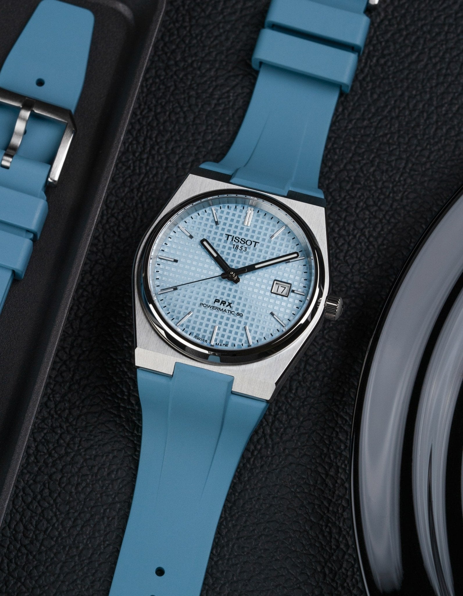 FKM Rubber Strap For Tissot PRX - Ice Blue - Wristbuddys