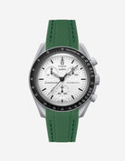 green vertech rubber watch strap for omega moonswatch mission to 1965 watch
