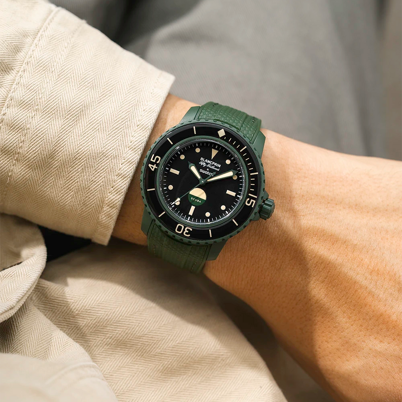 Vertech Rubber Strap for Blancpain X Swatch - Abyss Green