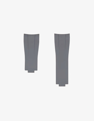 Grey classic smooth FKM Rubber Strap Integrated with Original Clasp for Rolex
