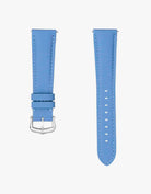 Light blue sailcloth leather watch strap 19mm 20mm with quick-release buckle – flat lay view