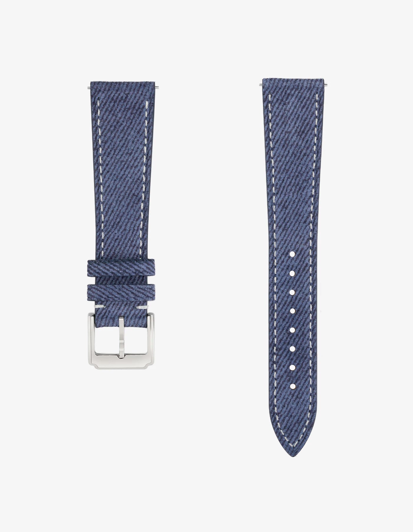 Light Blue & White Stitches Denim strap for Omega x Swatch Moonswatch
