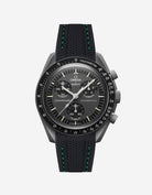 black vertech rubber watch strap for Omega X Swatch