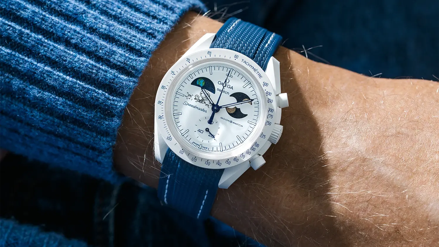 Moonswatch straps on watch