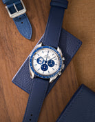 Navy Blue Cowhide Leather Strap 17mm - 21mm - Wristbuddys