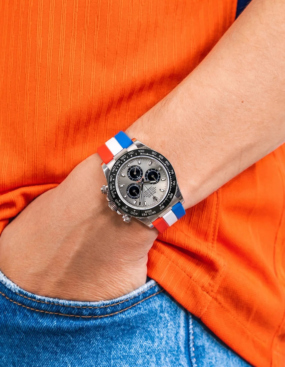Netherlands Flag Watch Strap football wrist shot