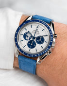 Ocean Blue Suede Leather Strap - 17 - 21mm - Wristbuddys