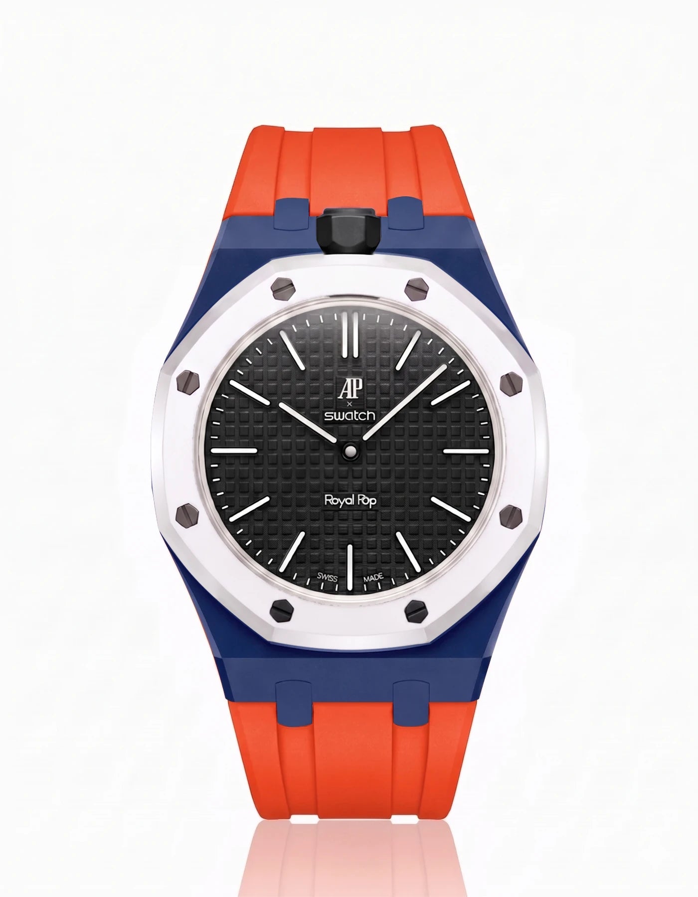 combo::navy-blue::rubber-strap-for-ap-x-swatch-royal-pop-orenji-orange