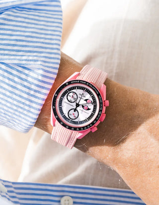 Rubber Strap for Omega X Swatch MoonSwatch Mission to The Pink Moonphase