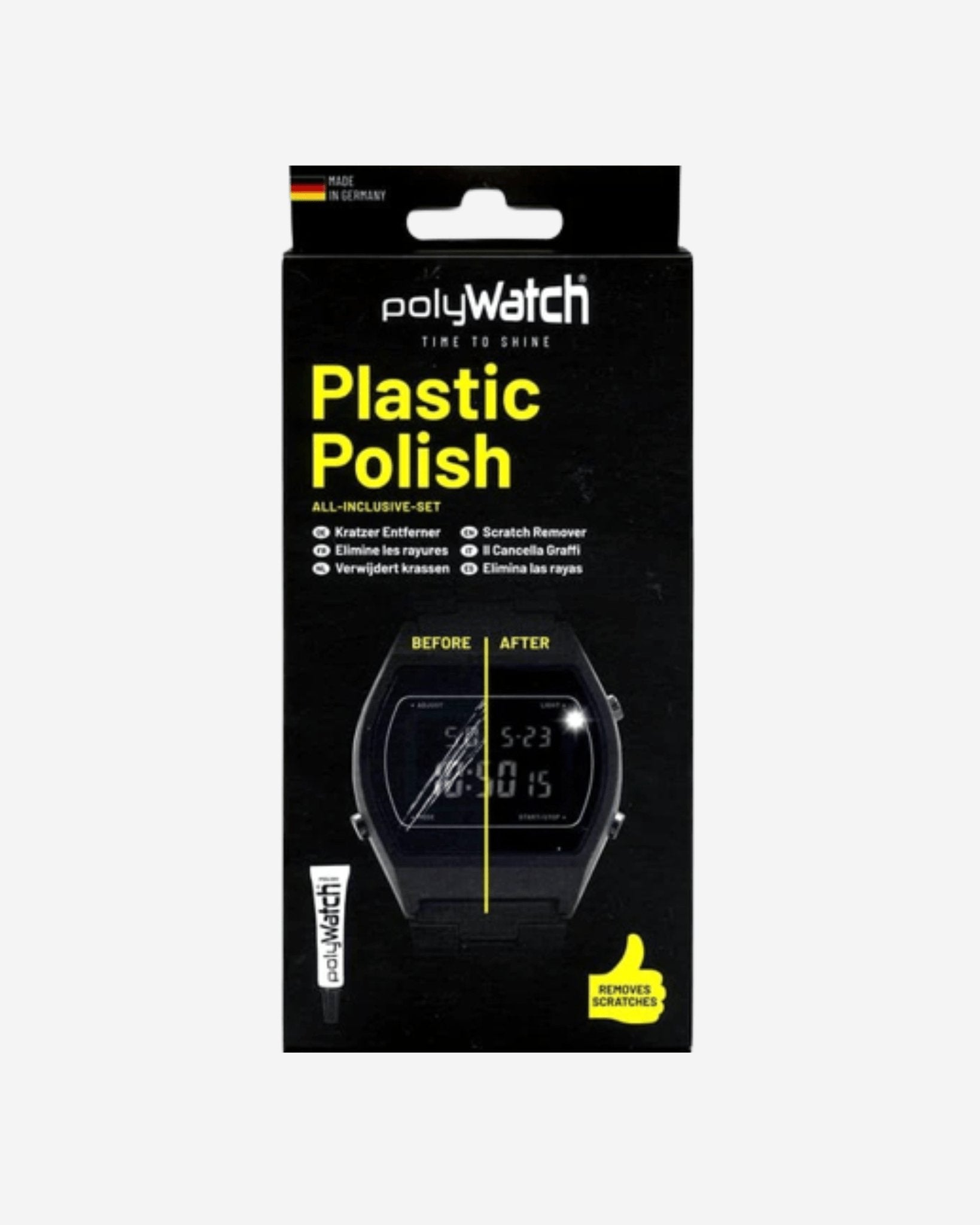 scratch remover hesalite polishing remove scratches on your watch crystal plexicrystal scratch remove shop online how to use polywatch wristbuddys polermedel polera klockan polera bort repor på klockan före och efter remove scratches moonswatch