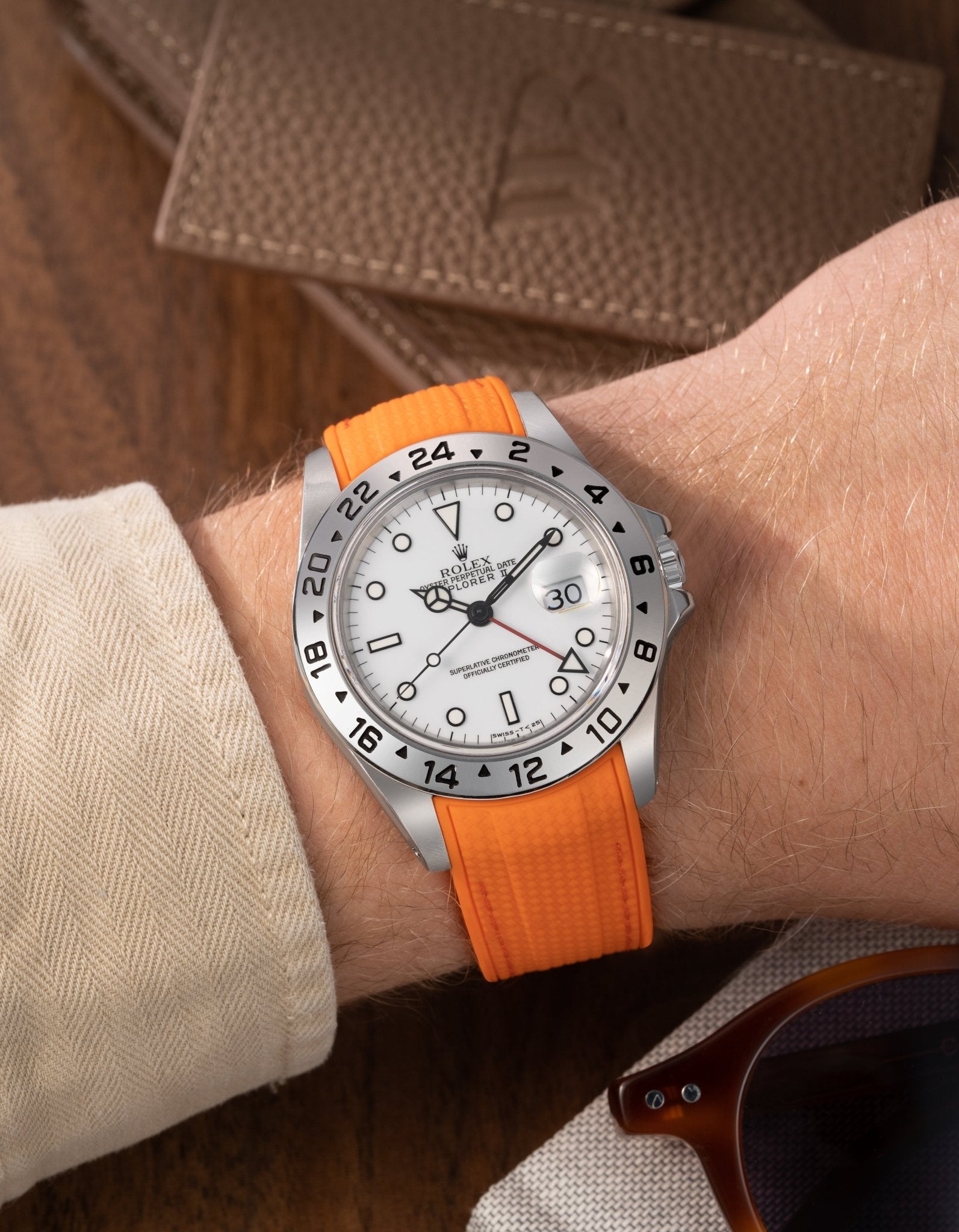 Rolex 16570 Polar Explorer Rolex Explorer Ii On Leather Strap