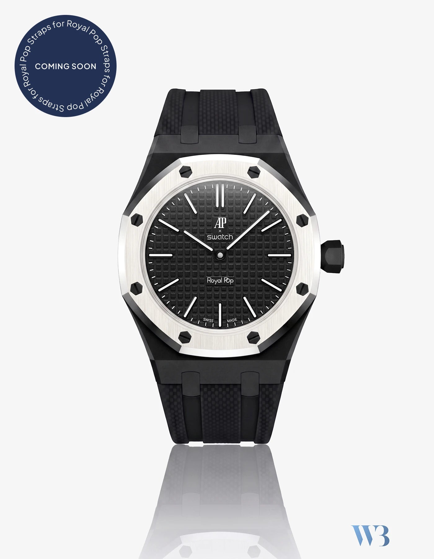 Rubber Strap For AP x Swatch Royal Pop Ocho Negro image