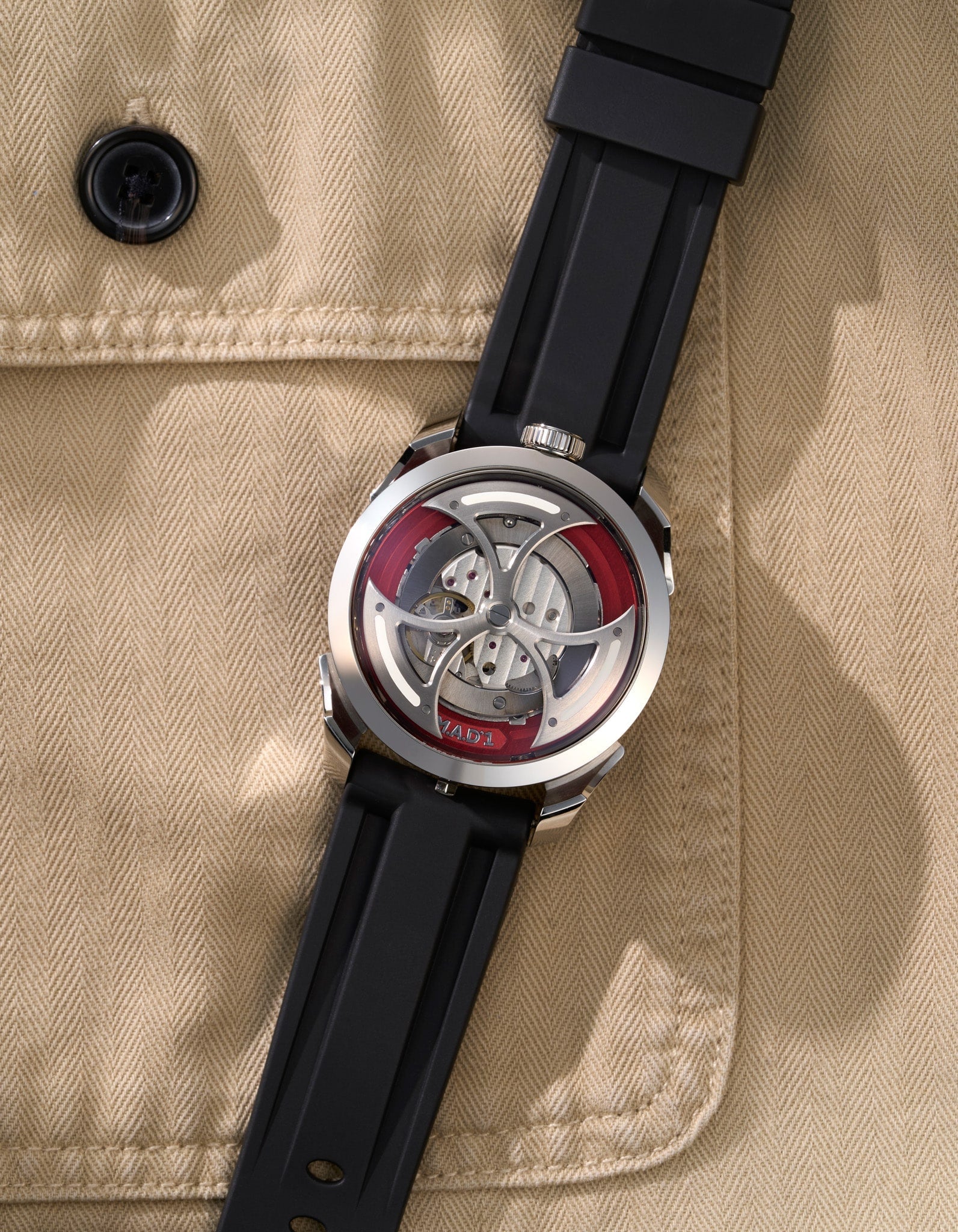 FKM Rubber Watch Strap for MB&F M.A.D.1 Red Edition