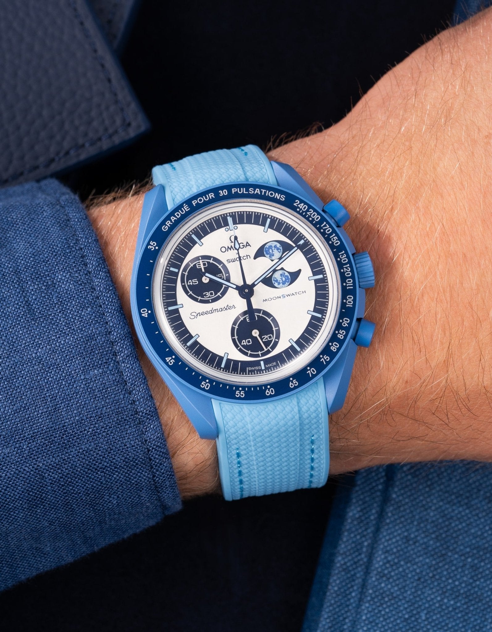 Rubber Strap for Omega X Swatch MoonSwatch Mission to the Super Blue Moonphase - Wristbuddys