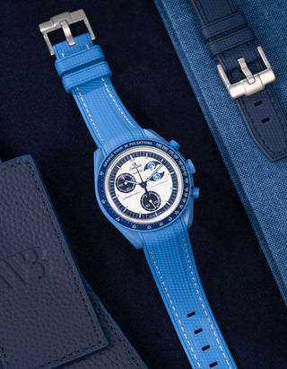 Omega X Swatch MoonSwatch Mission to Jupiter Moonwatch Speedmaster Professional Wristbuddys Wristbuddy Klockarmband klockband rubberstrap rubber strap horus black svart Mission to Mercury, mission to moon, moonswatches moonwatch best rubber intergrated mission to neptune rubber blue wrist buddy wristbuddies Mission to the Super Blue Moonphase new model 