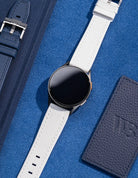 Samsung Galaxy Watch wrist strap wristband Wristbuddys premium watch band watch strap klockarmband klockband best rubberstrap rubber strap for Galaxy Watch 4, Watch 5 Galaxy smartwatch premium strap wrist strap Uhrenarmband Uhrarmband bracelet de montre cinturino dell'orologio horlogeband correa de reloj Samsung smartwatch accessories white vit weiß blanc bianco wit