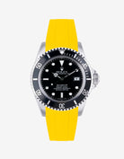 Yellow FKM rubber band for Rolex Sea-Dweller 16600, featuring original clasp fitment