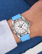 Straight End FKM Strap - 20mm Capri Blue - Wristbuddys