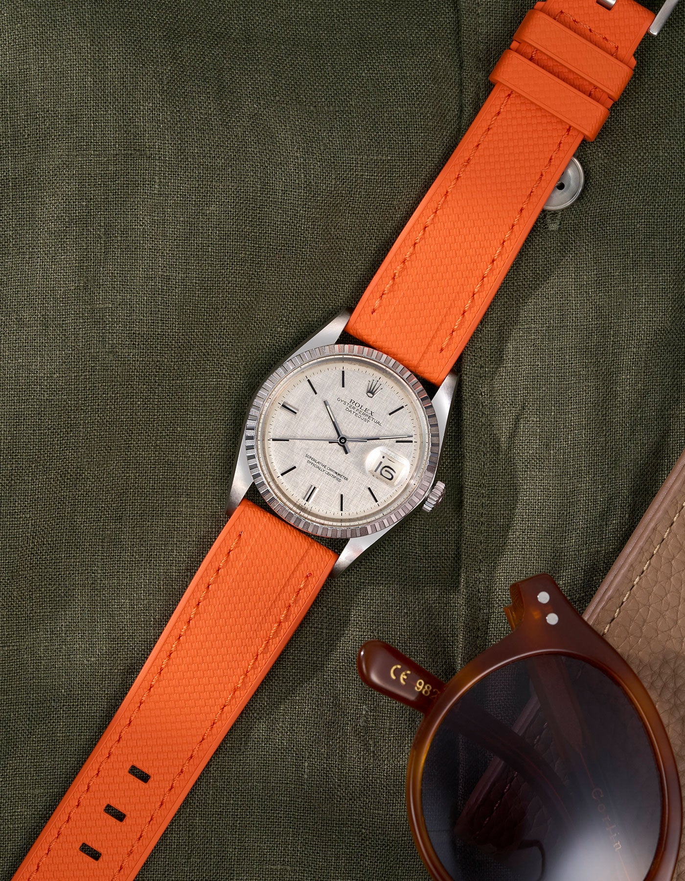 Straight End FKM Strap - 20mm Orange - Wristbuddys