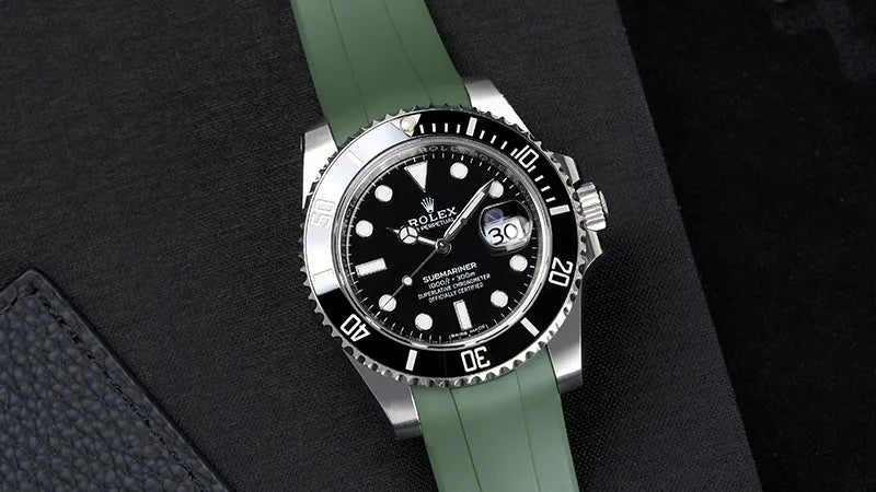 Rolex Submariner rubber strap designed for a perfect fit, available at Wristbuddys.