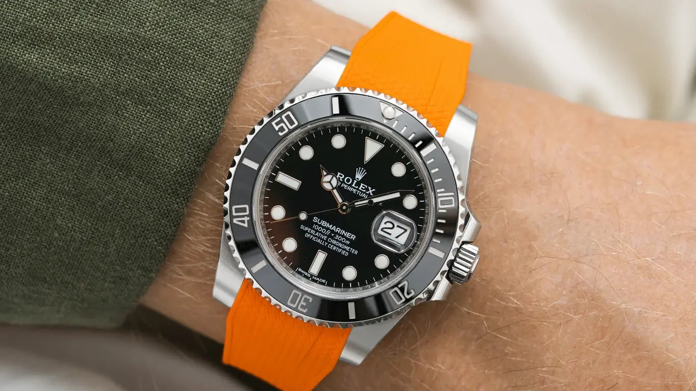 Rolex Submariner rubber strap designed for a perfect fit, available at Wristbuddys.