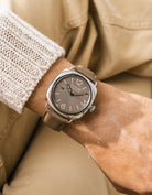 Taupe Calfskin Leather Strap for Panerai wrist shot