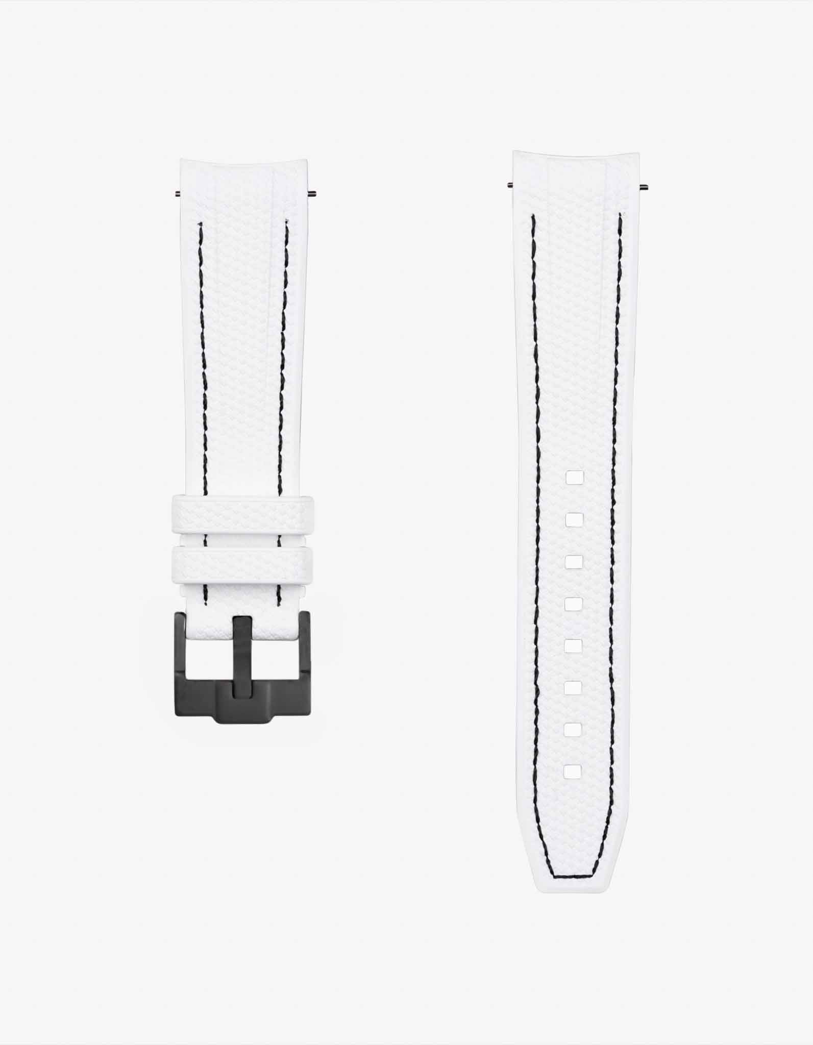vertech white & blue stitches rubber strap for omega swatch moonswatch 


