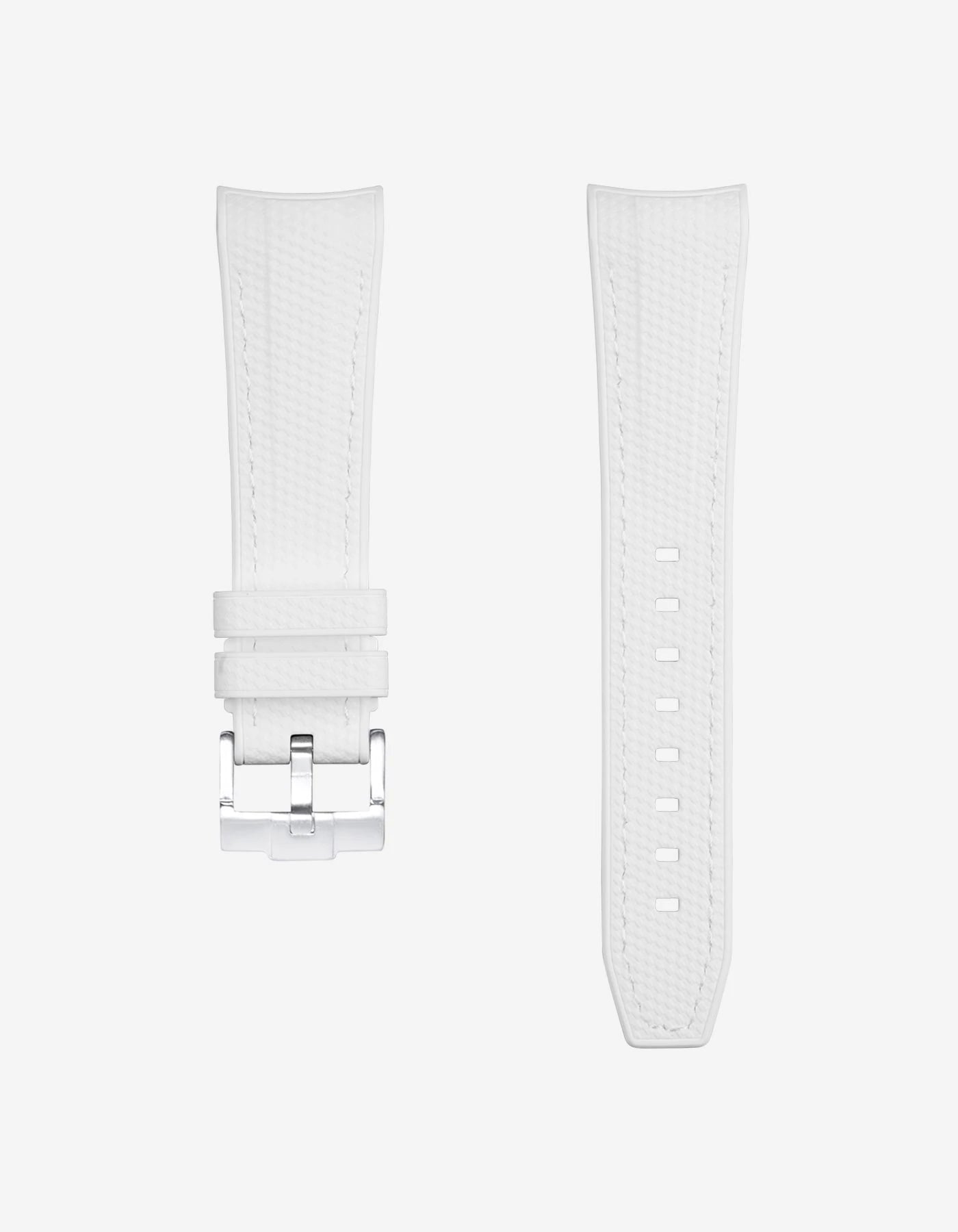 Vertech White rubber strap for Blancpain x Swatch Green Abyss – product image with polished clasp
