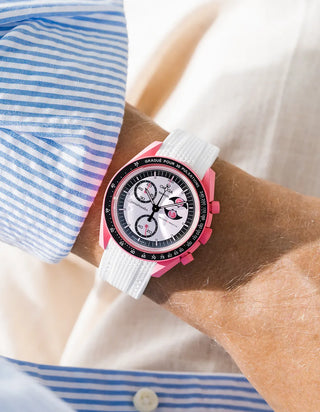 Rubber Strap for Omega X Swatch MoonSwatch Mission to The Pink Moonphase